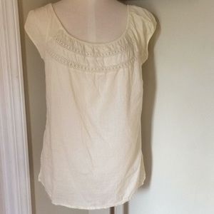 Hollister top blouse shirt pale yellow Large